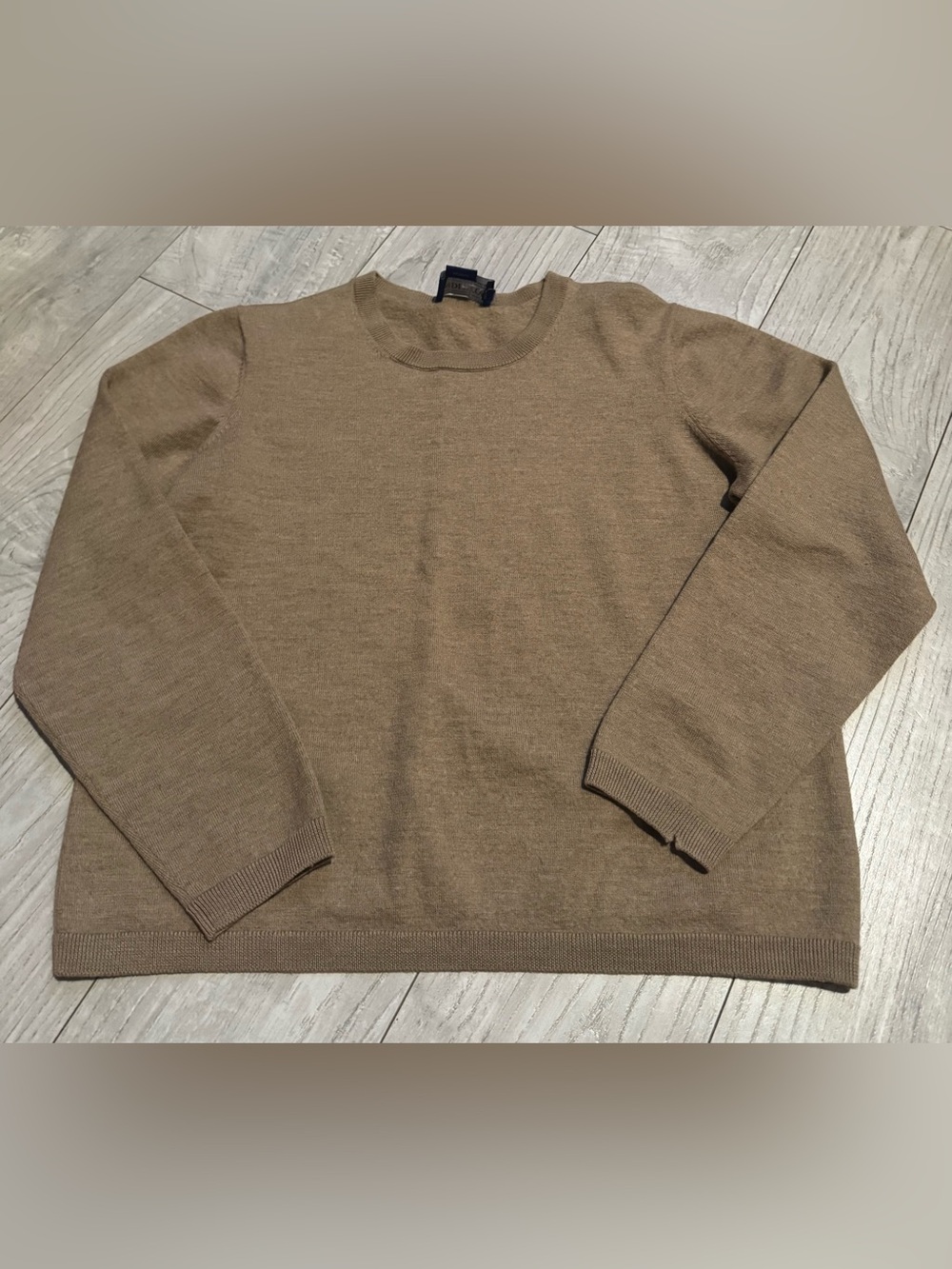 Pendleton Crewneck Merino Wool Sweater in Tan Brown